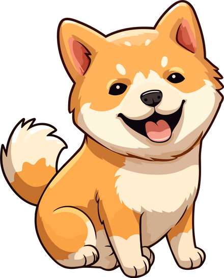 vector illustration shiba inu dog cartoon style