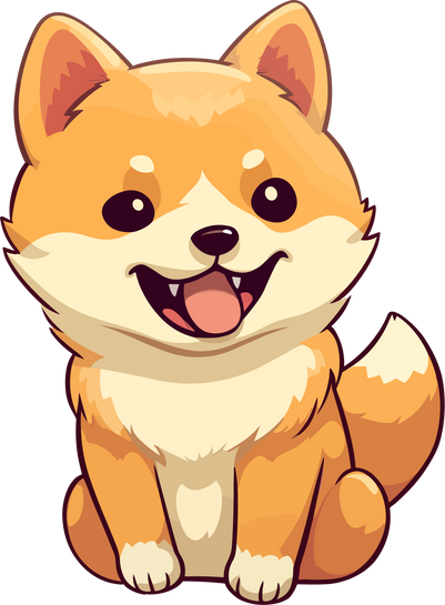 vector hand drawn kawaii shiba inu dog illustrations